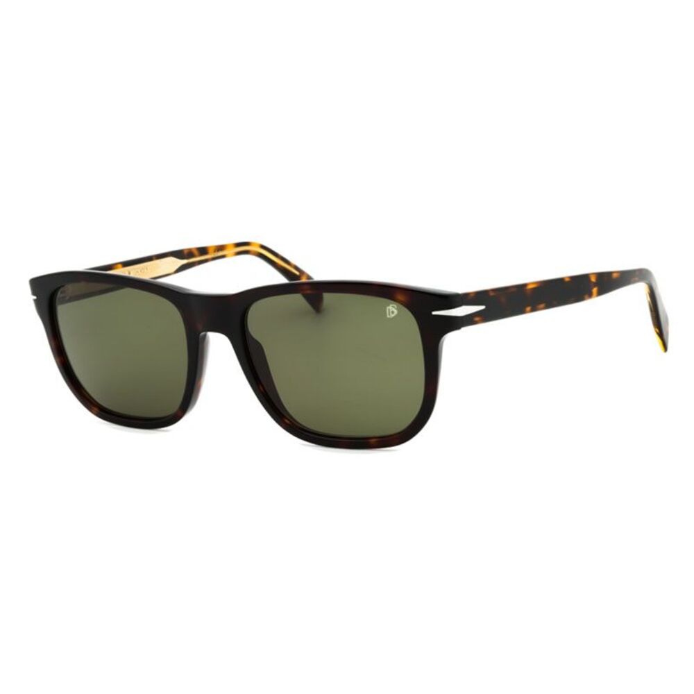 David Beckham Sunglasses Square Full Rim, Havana Frame and Green Lens